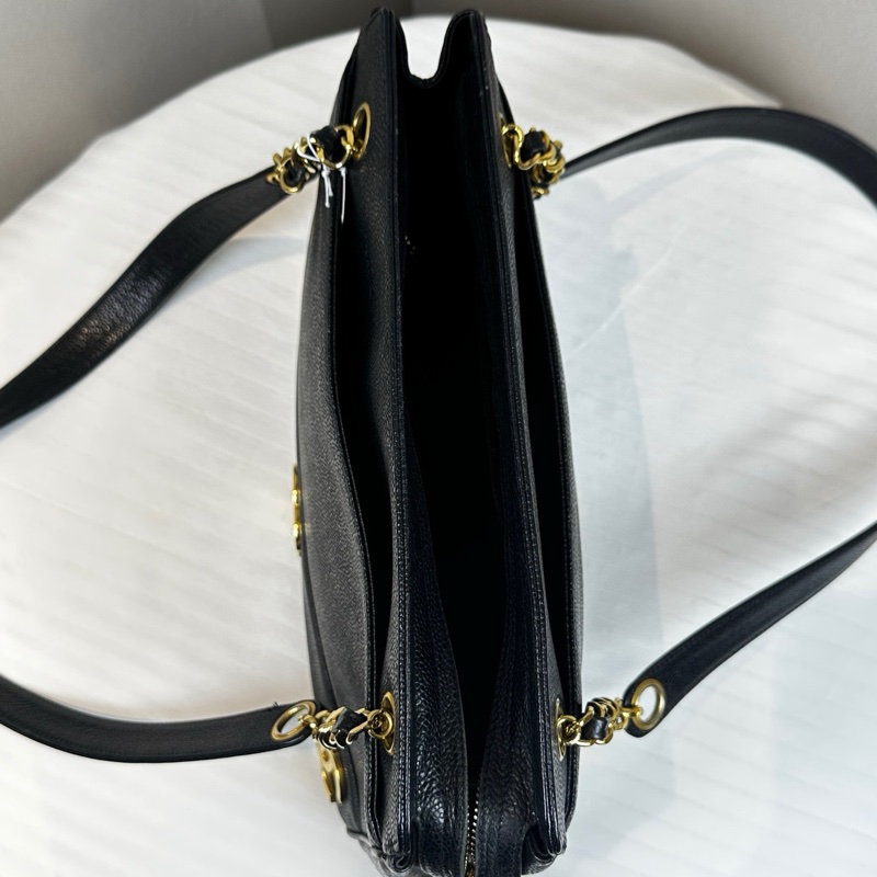 95新 香奈兒/Chanel Vintage Triple C 牛皮魚子醬皮单肩包 32x9x24cm-7