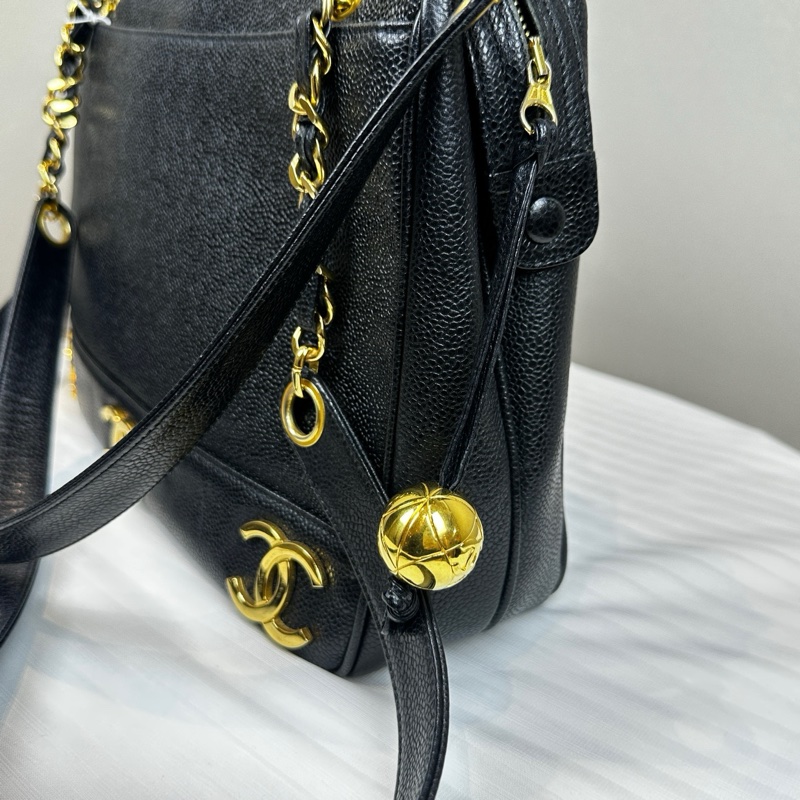 95新 香奈兒/Chanel Vintage Triple C 牛皮魚子醬皮单肩包 32x9x24cm-16