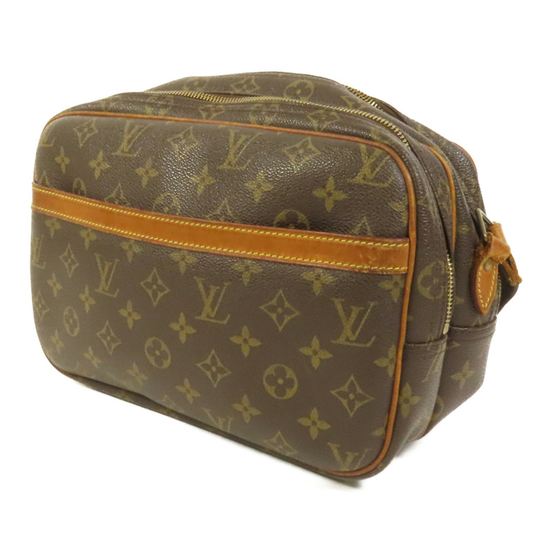 LOUIS VUITTON Monogram Reporter PM金扣肩背袋棕色-2