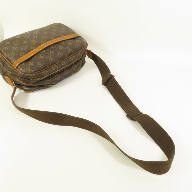 LOUIS VUITTON Monogram Reporter PM金扣肩背袋棕色-4