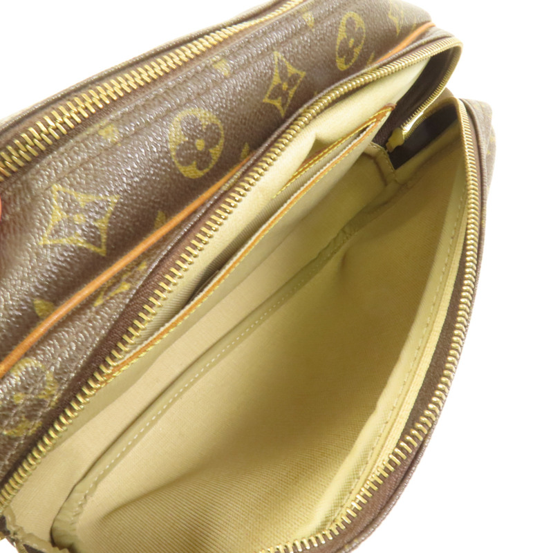 LOUIS VUITTON Monogram Reporter PM金扣肩背袋棕色-7