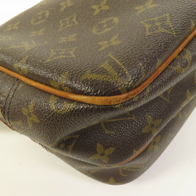 LOUIS VUITTON Monogram Reporter PM金扣肩背袋棕色-10