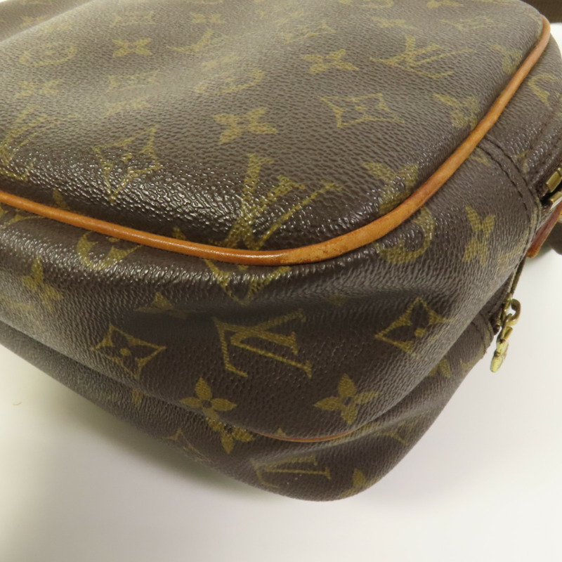 LOUIS VUITTON Monogram Reporter PM金扣肩背袋棕色-11