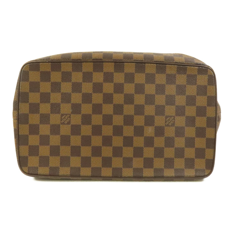 LOUIS VUITTON Damier Saleya MM金扣手挽袋棕色-3