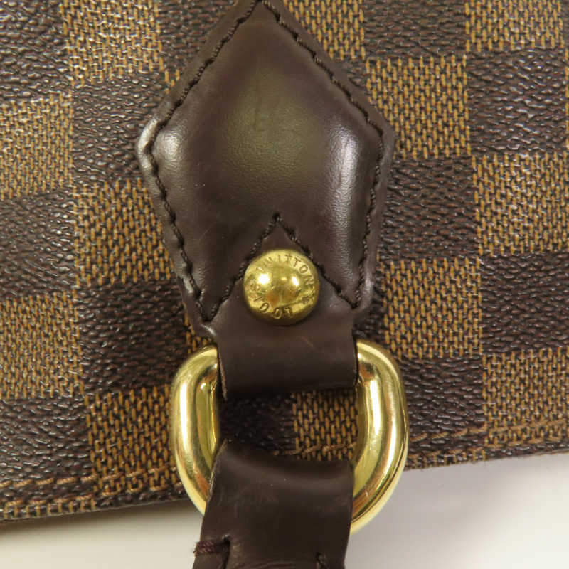 LOUIS VUITTON Damier Saleya MM金扣手挽袋棕色-5
