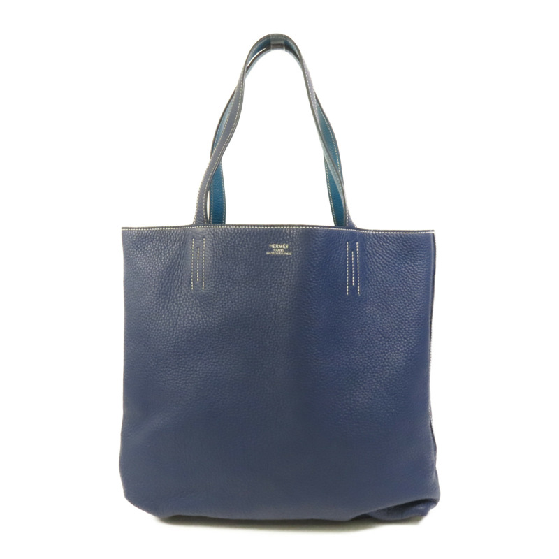 HERMES Clemence皮革Double Sens肩背袋Bleu Nuit-0