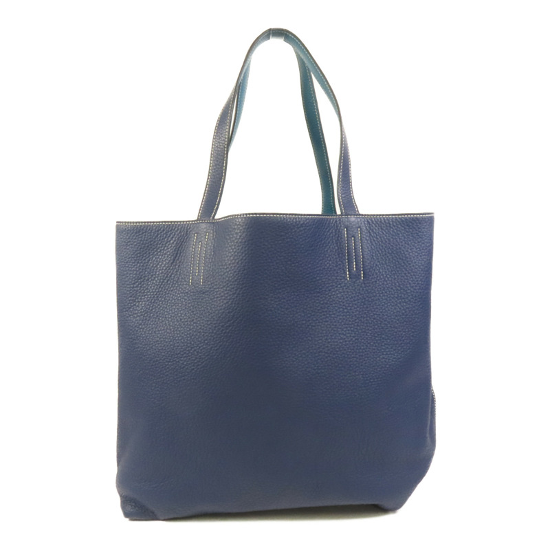 HERMES Clemence皮革Double Sens肩背袋Bleu Nuit-1
