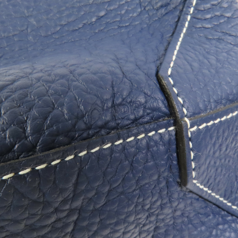 HERMES Clemence皮革Double Sens肩背袋Bleu Nuit-6