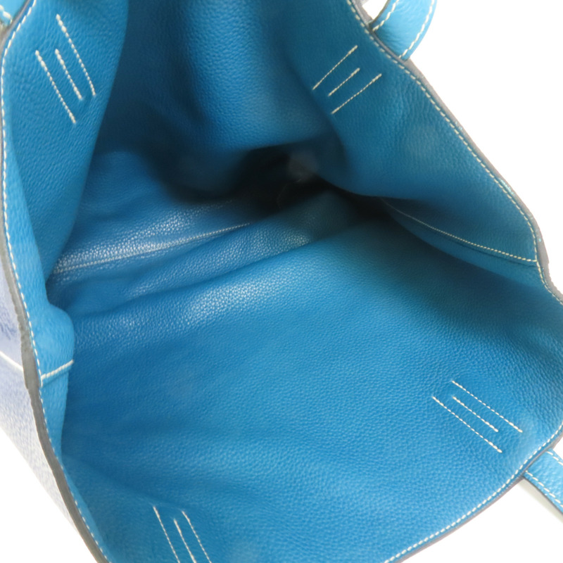 HERMES Clemence皮革Double Sens肩背袋Bleu Nuit-7