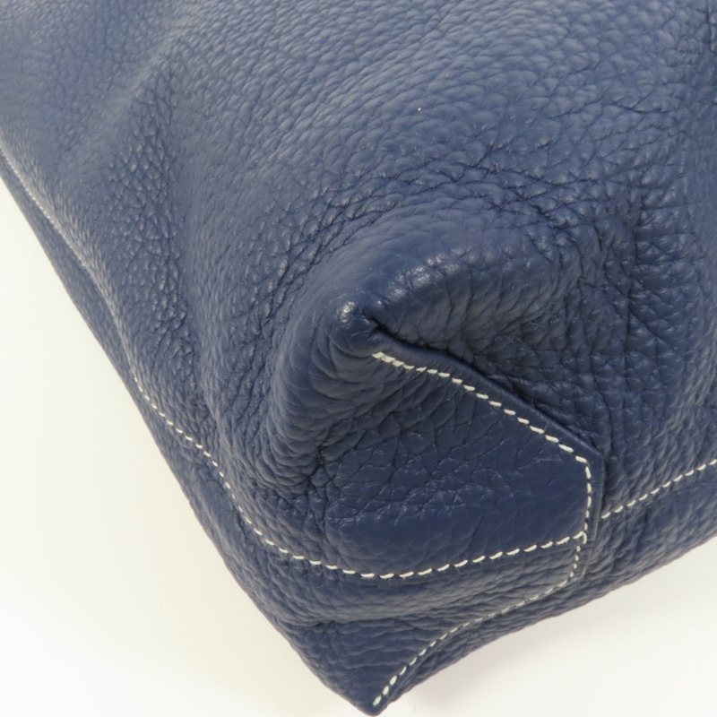 HERMES Clemence皮革Double Sens肩背袋Bleu Nuit-9