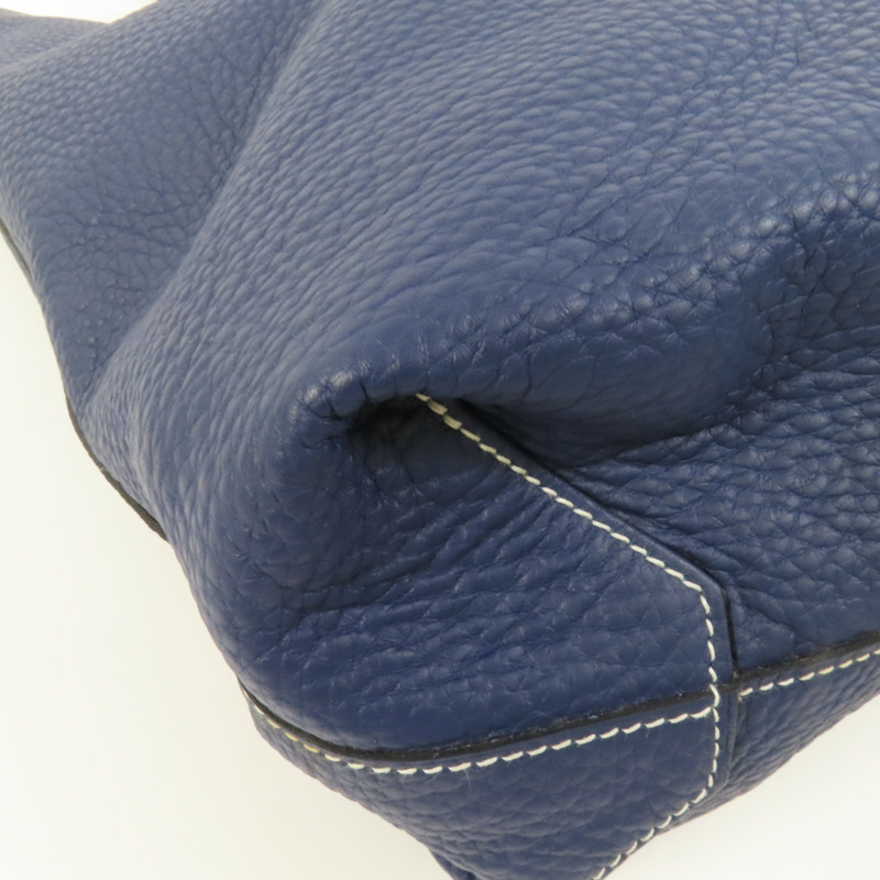 HERMES Clemence皮革Double Sens肩背袋Bleu Nuit-10