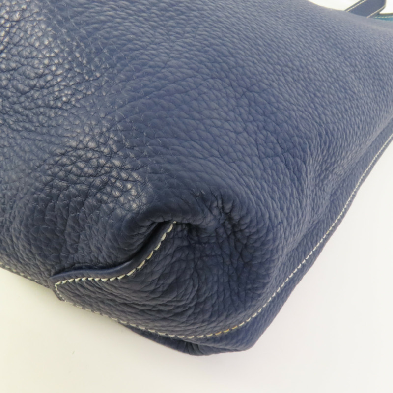 HERMES Clemence皮革Double Sens肩背袋Bleu Nuit-11