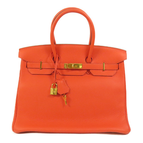 HERMES Togo皮革Birkin 35金扣手挽袋Capucine