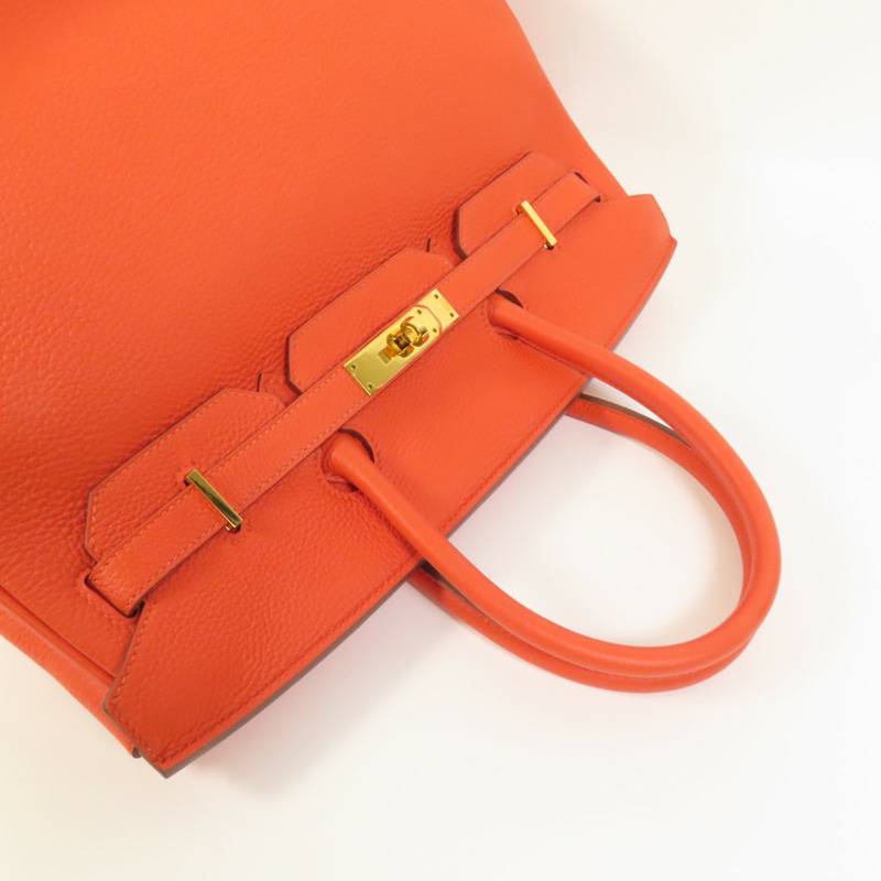 HERMES Togo皮革Birkin 35金扣手挽袋Capucine-4