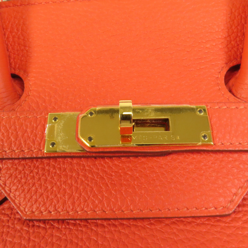 HERMES Togo皮革Birkin 35金扣手挽袋Capucine-5