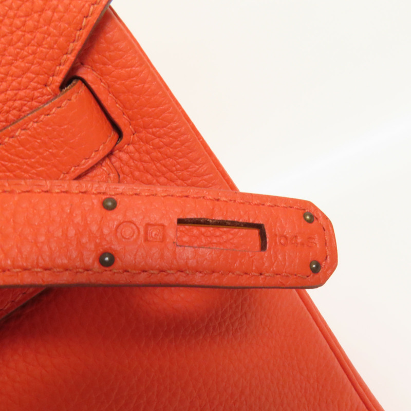 HERMES Togo皮革Birkin 35金扣手挽袋Capucine-6