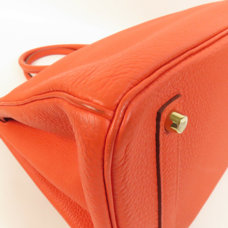 HERMES Togo皮革Birkin 35金扣手挽袋Capucine-10