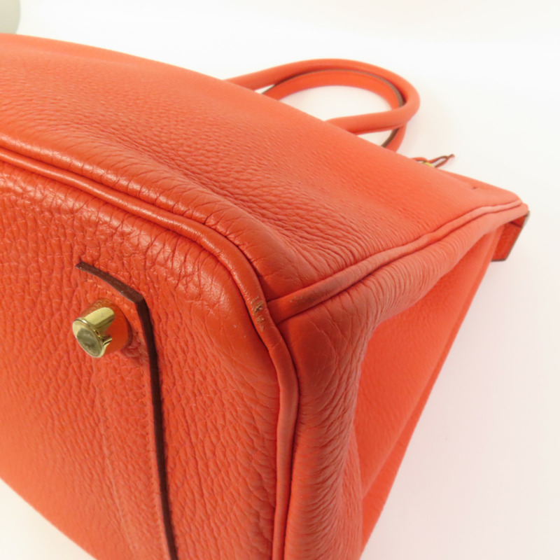 HERMES Togo皮革Birkin 35金扣手挽袋Capucine-11