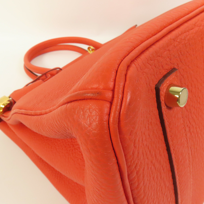 HERMES Togo皮革Birkin 35金扣手挽袋Capucine-13