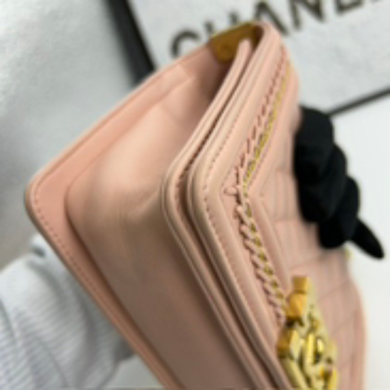 CHANEL 粉色羊皮宮廷款 中號25cm 肩背包-14