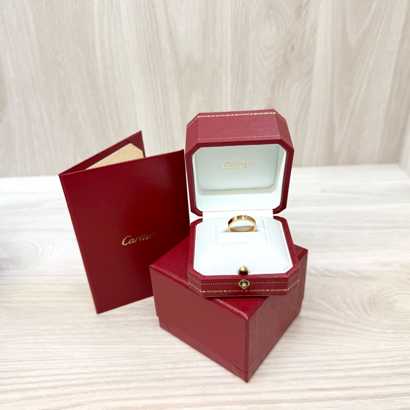 Cartier玫瑰金AU750 C de系列0.03克拉鑽戒指B4086400-0