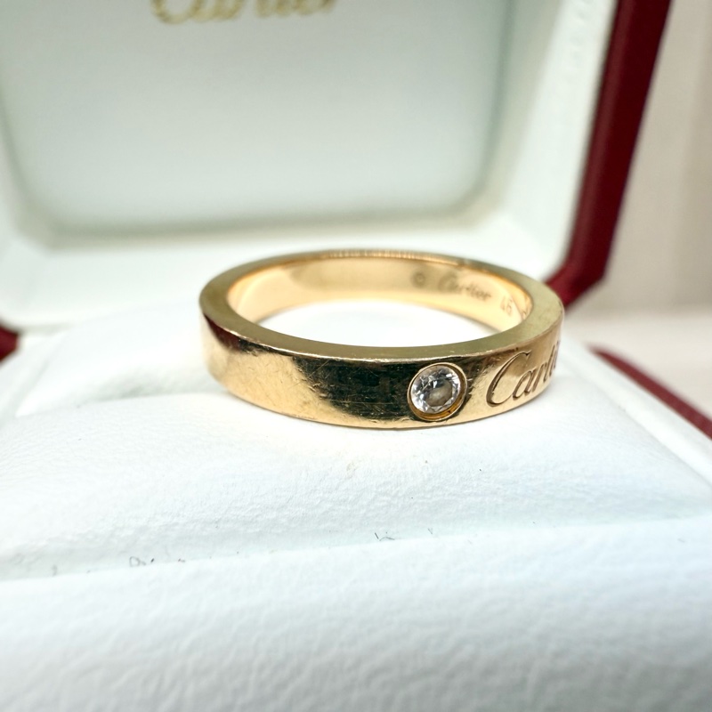 Cartier玫瑰金AU750 C de系列0.03克拉鑽戒指B4086400-4
