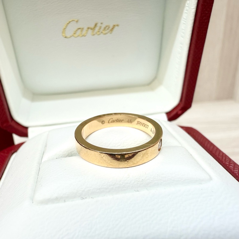 Cartier玫瑰金AU750 C de系列0.03克拉鑽戒指B4086400-5