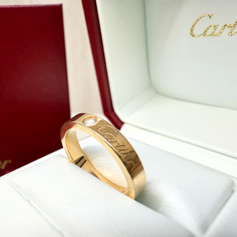 Cartier玫瑰金AU750 C de系列0.03克拉鑽戒指B4086400-6