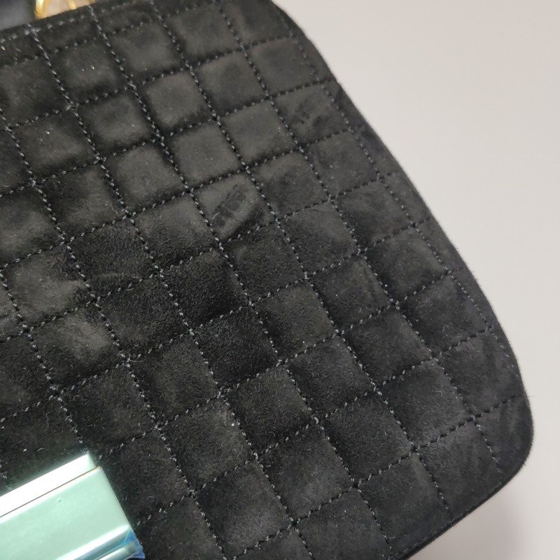 Celine CBag中號翻毛皮純色絎縫金屬扣斜挎包單肩包-14