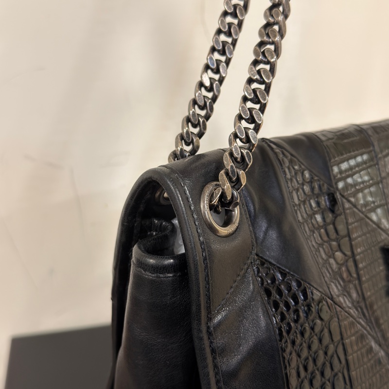 #全台唯一蛇皮拼牛皮 #櫃上15萬 Ysl黑銀Niki 中號 #賠💰割愛-8