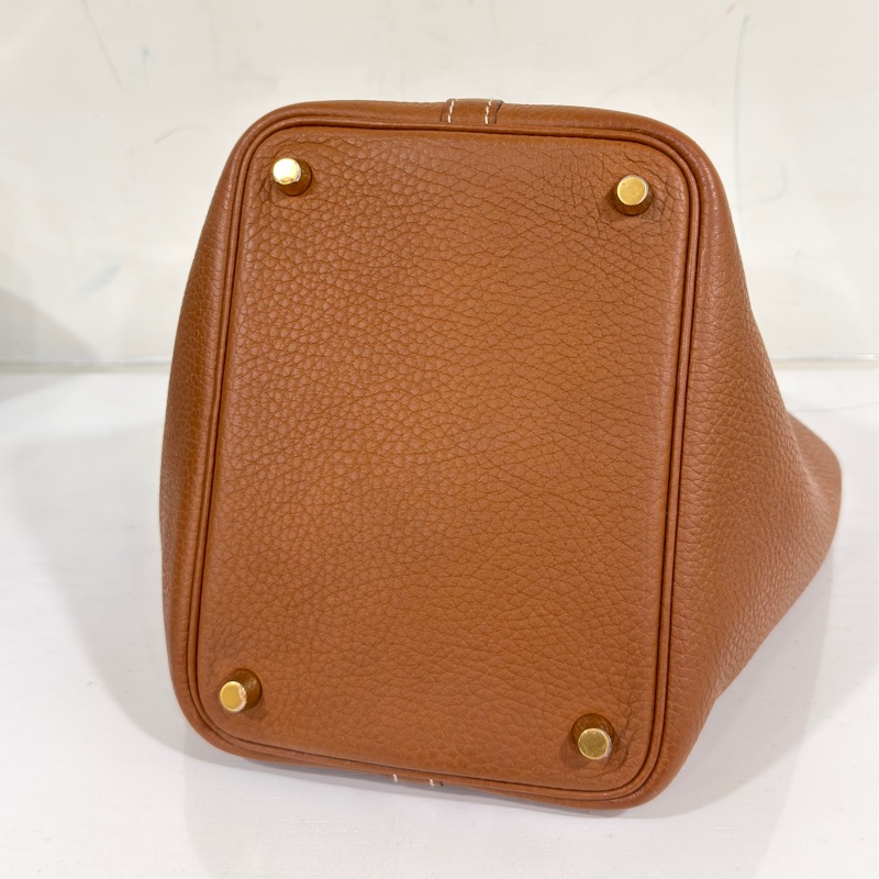 #閒置帶膜 #配件齊全🈶購證 愛馬仕菜籃子金棕金picotin18-6