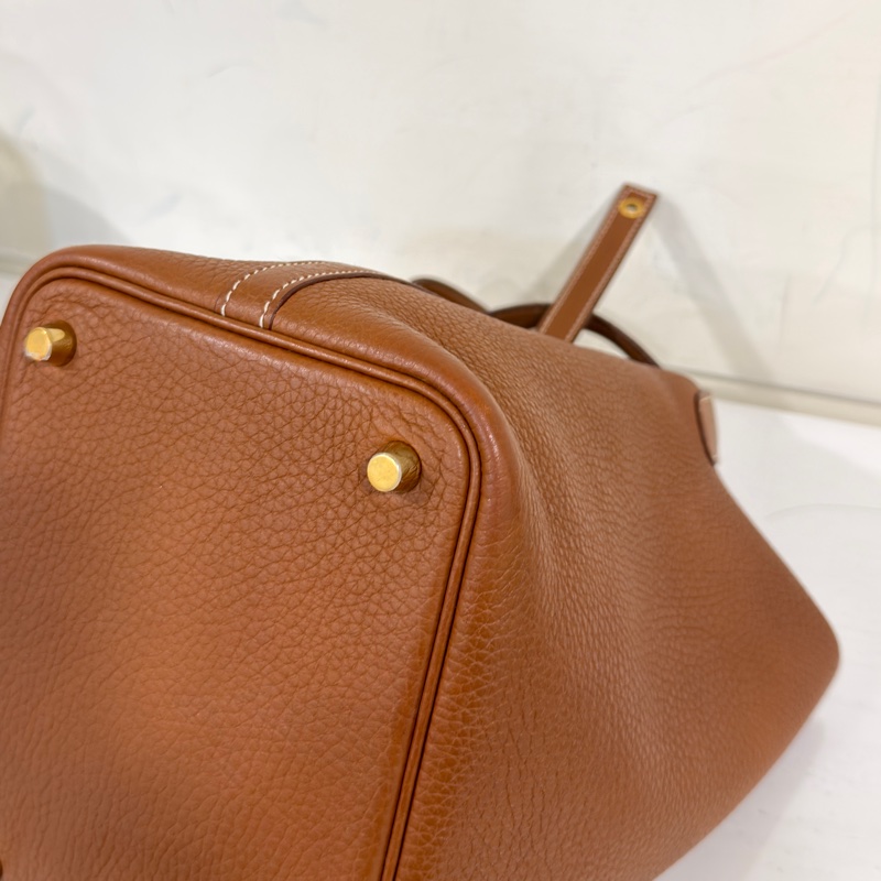 #閒置帶膜 #配件齊全🈶購證 愛馬仕菜籃子金棕金picotin18-9