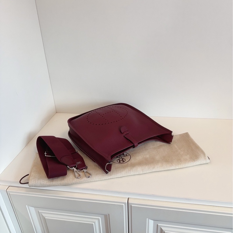 【99新🆕】Hermes Evelyne依芙琳29 愛馬仕紅銀扣 A刻 單肩包-5