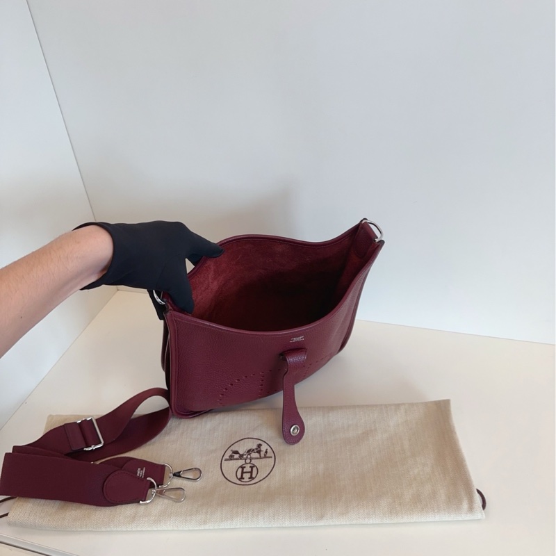 【99新🆕】Hermes Evelyne依芙琳29 愛馬仕紅銀扣 A刻 單肩包-6