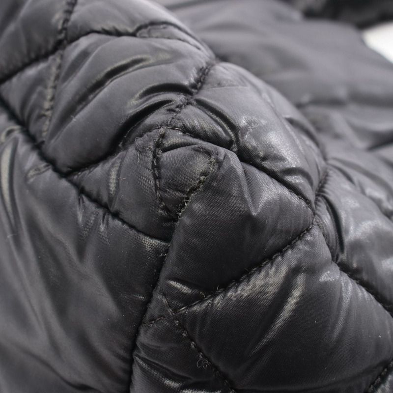 香奈兒 Coco Cocoon 小號手提包，尼龍皮革，黑色波爾多紅色配色，二手 CC-8