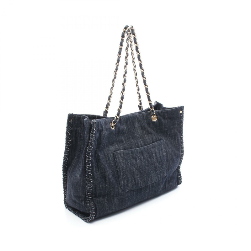 香奈兒 (CHANEL) 夜航鏈條肩背包 A31932 牛仔藍海軍藍 GHW 二手 Coco CC-1