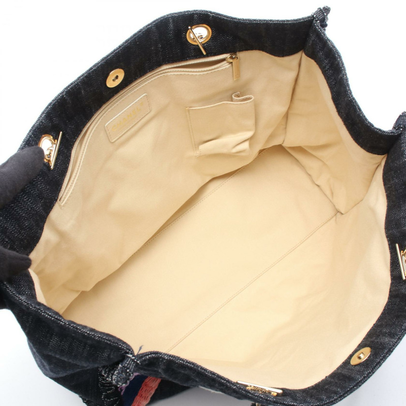 香奈兒 (CHANEL) 夜航鏈條肩背包 A31932 牛仔藍海軍藍 GHW 二手 Coco CC-2