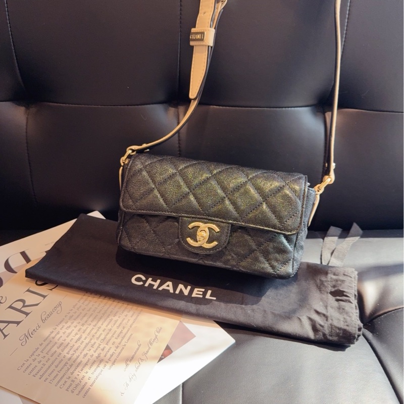 【99新🆕】Chanel 黑金荔枝皮CF大mini 日常最好用 斜挎包-0