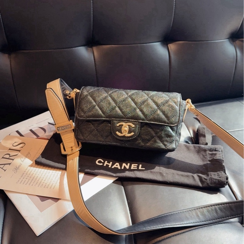 【99新🆕】Chanel 黑金荔枝皮CF大mini 日常最好用 斜挎包-1