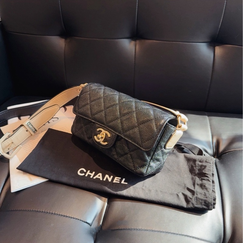 【99新🆕】Chanel 黑金荔枝皮CF大mini 日常最好用 斜挎包-5