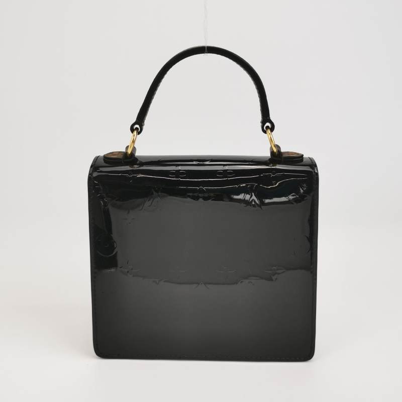 Louis Vuitton(LV)Spring Street牛皮漆皮老花壓紋S-lock鎖扣斜挎包單肩包-4