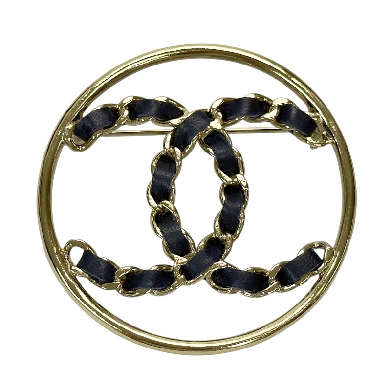 CHANEL CC 皮穿鏈 胸針-0