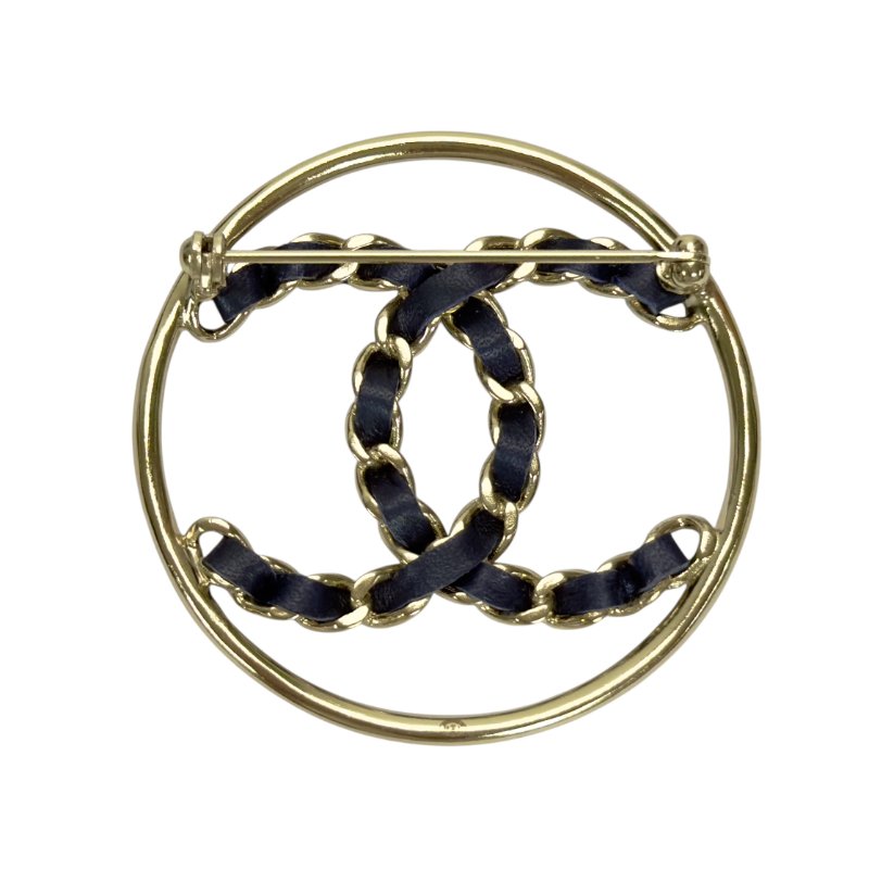 CHANEL CC 皮穿鏈 胸針-4