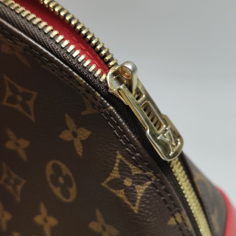 Louis Vuitton(LV)Alma小號牛皮拼色Monogram印花拉鏈手提包-9