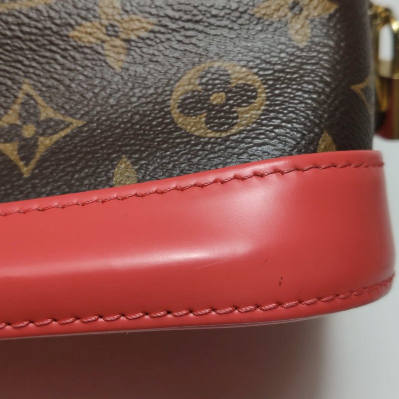 Louis Vuitton(LV)Alma小號牛皮拼色Monogram印花拉鏈手提包-13