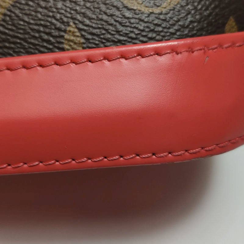 Louis Vuitton(LV)Alma小號牛皮拼色Monogram印花拉鏈手提包-16