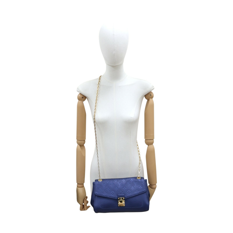 藍色 原花壓紋 牛皮 Saint Germain PM 肩背包 M48948【LOUIS VUITTON LV 路易威登】 M48948-13