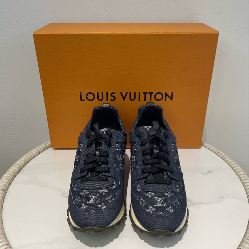 LV/路易威登 牛仔丹寧Runaway運動鞋 98新經典老花藍色 無附件 尺碼：37.5-0