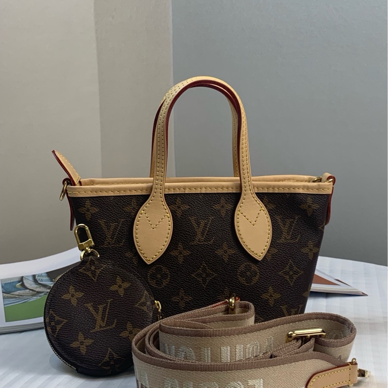 路易威登/Louis Vuitton Neverfull BB系列經典Monogram老花棕色小型手袋24x14x9cm-0
