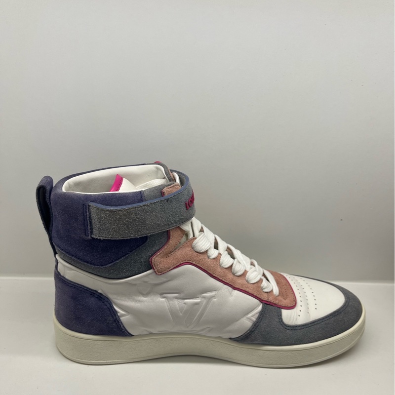 Louis vuitton/路易威登 lv馬卡龍粉白色 女高幫鞋 boombox 38.5碼 型號1A7RND  97新-5